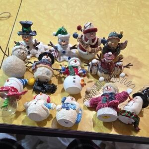 #9 Lot Of 13 Festive Snowman Ornament Set - Multicolor